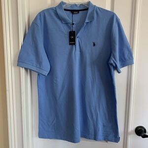 Dewberry Mens 3XL Blue 100% Cotton Short Sleeves Polo Golf Shirt NWT